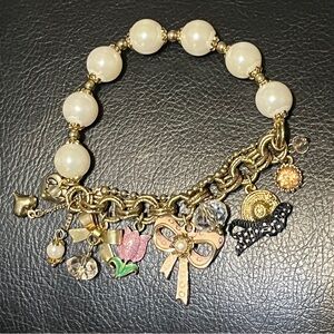 Betsey Johnson Stretch Bow Charm Bracelet